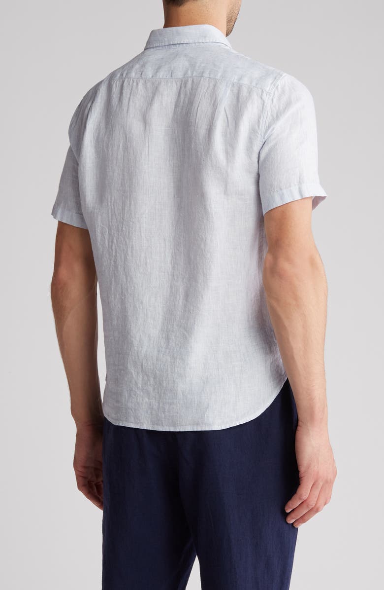 Vince Classic Fit Beauville Stripe Linen Button-Up Shirt, Alternate, color,