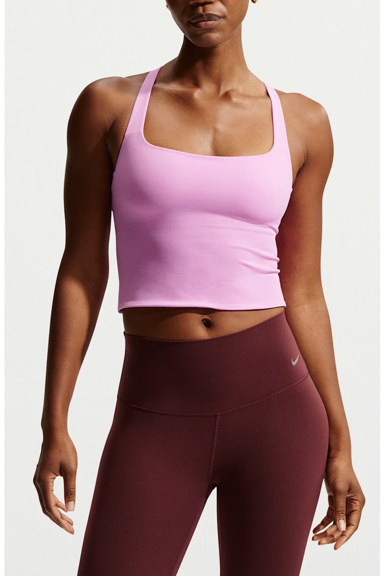 Zenvy Longline Sports Bra, Main, color, LIGHT MAGENTA/ WHITE