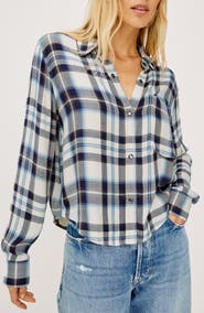 Rails Malin Cropped Plaid Button-Up Shirt