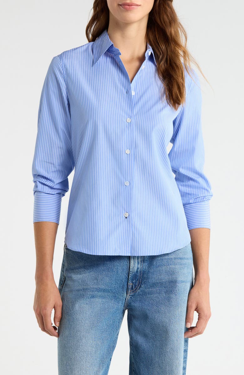rag & bone Dayton Stripe Shirt, Main, color, Blue Stripe