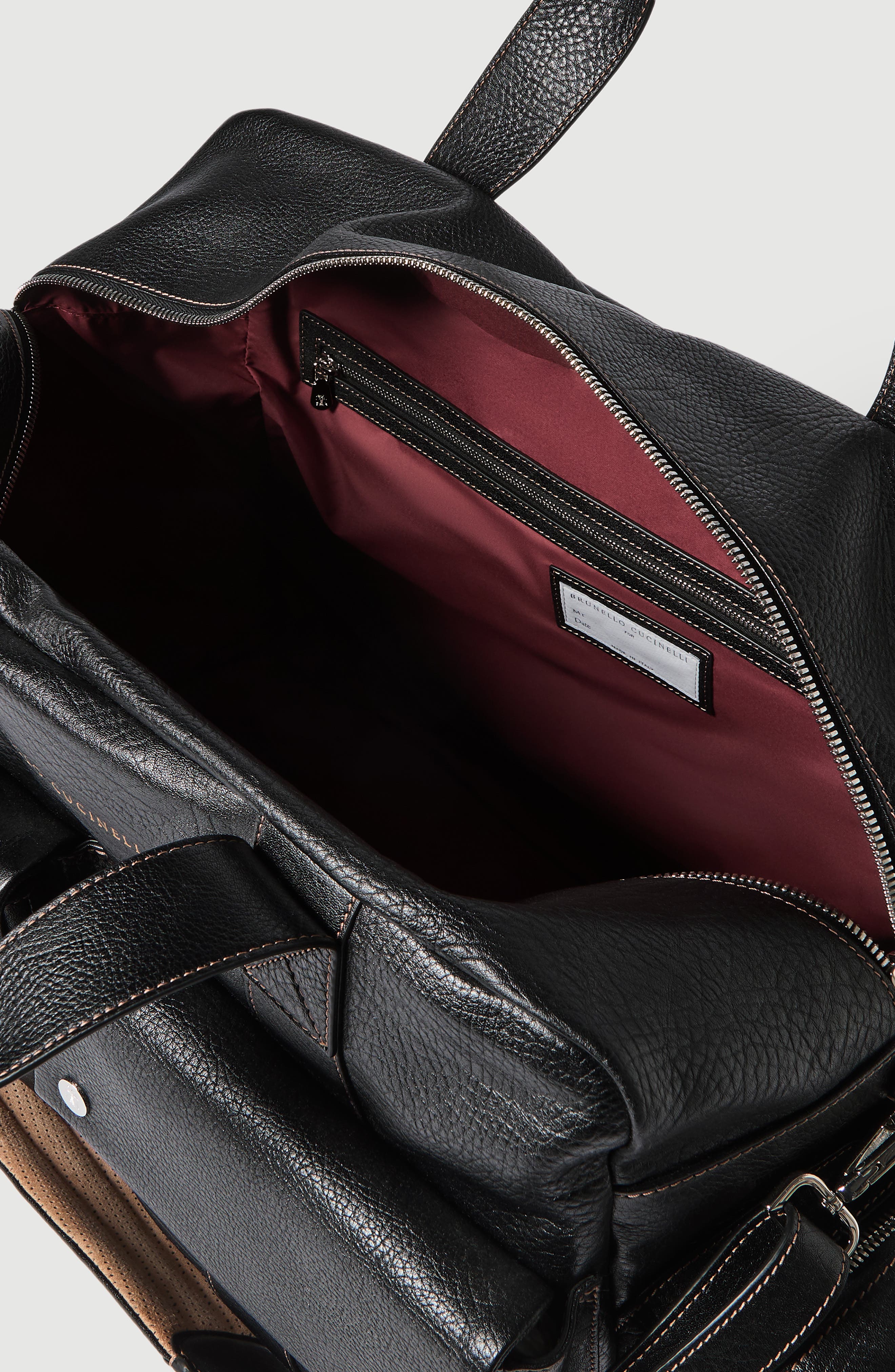 Grained calfskin leisure bag, Alternate, color, Black