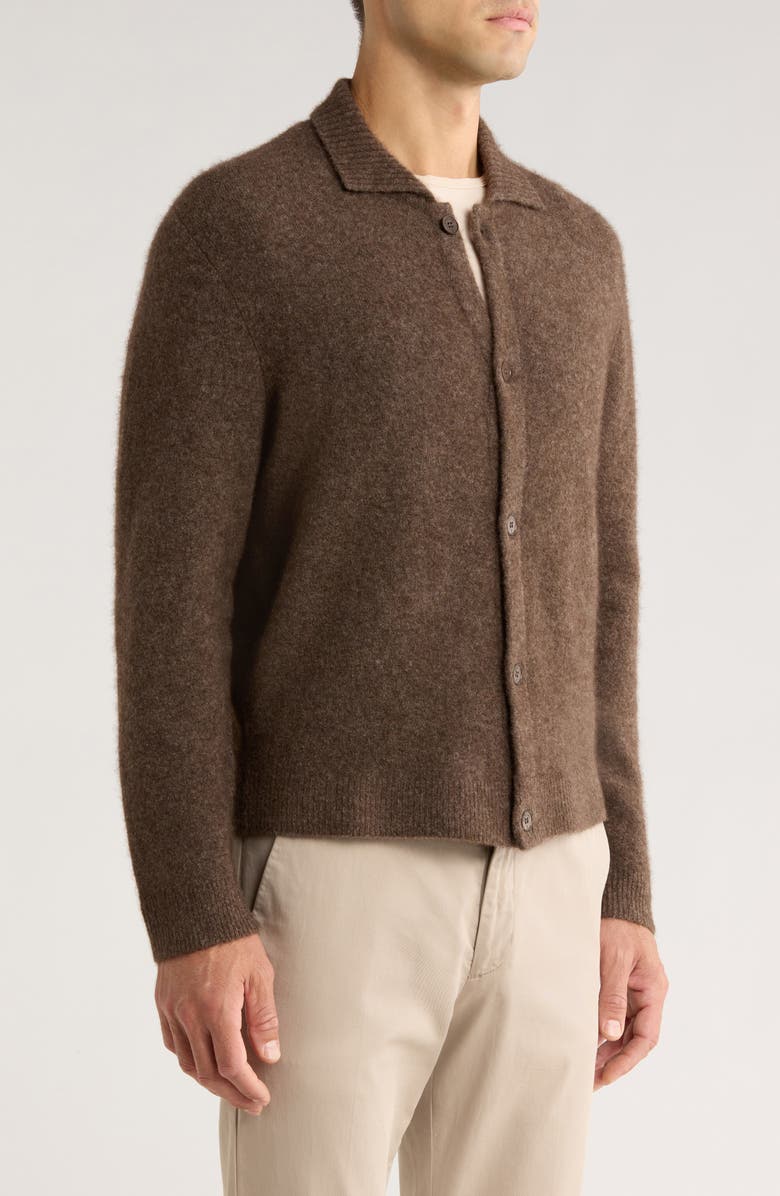 Percival Archive Soft Collared Cardigan, Alternate, color, Brown