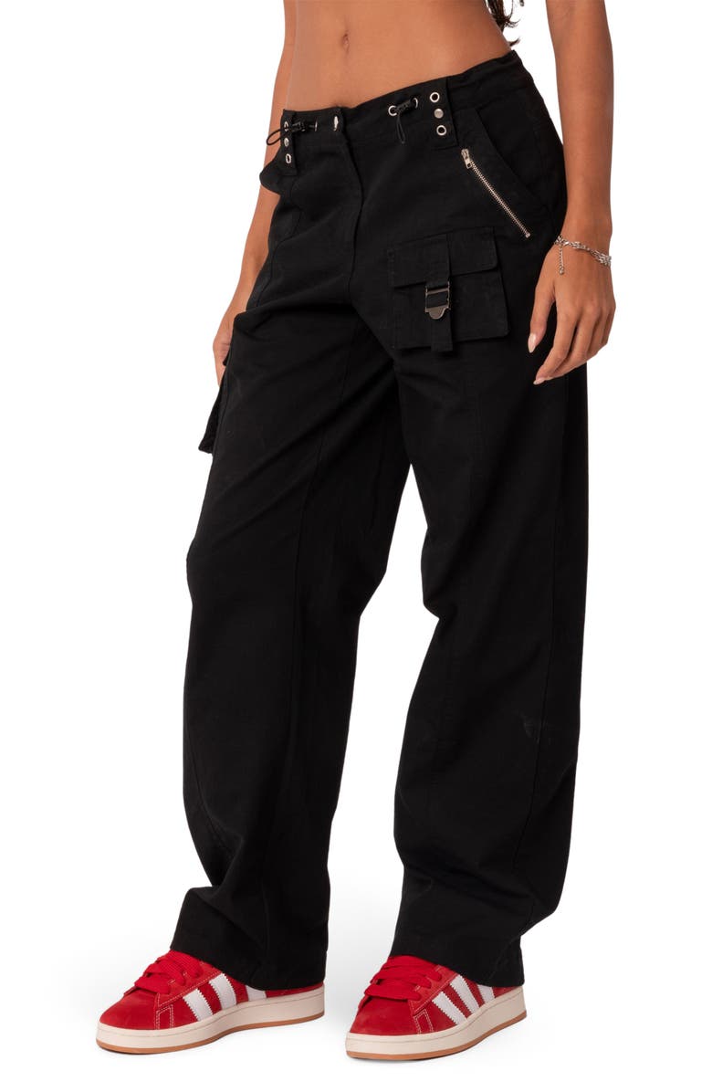 EDIKTED Saphire Cargo Pants, Alternate, color, Black