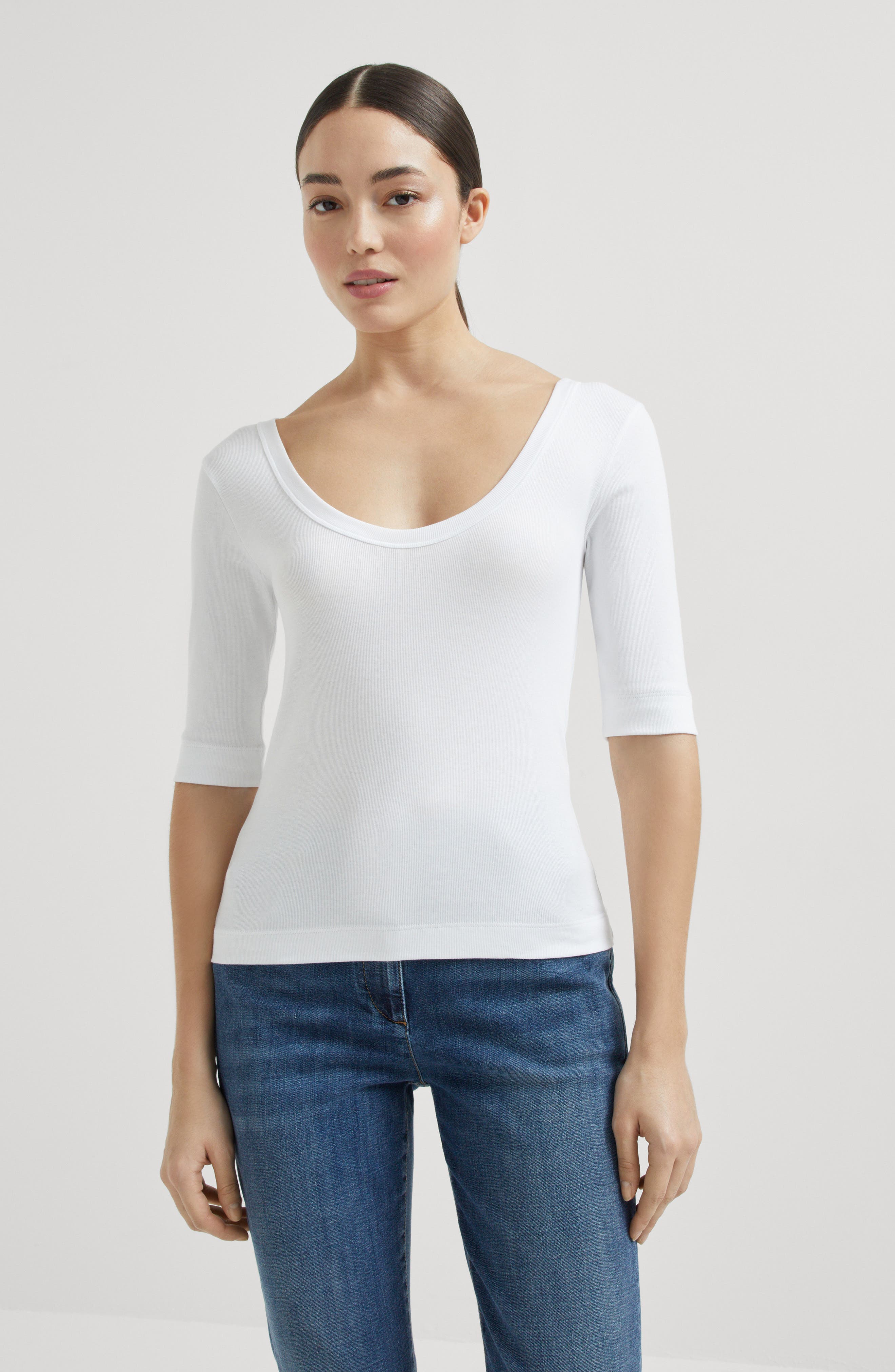 Ribbed jersey T-shirt - image 4