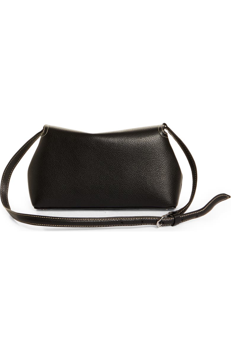 TOTEME T-Lock Leather Clutch, Alternate, color, Black Grain