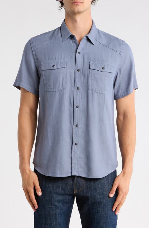 Herringbone Short Sleeve Western Shirt