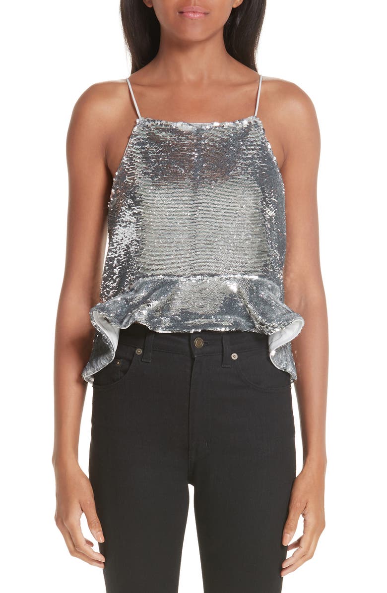 Ganni Sequin Top, Main, color, 