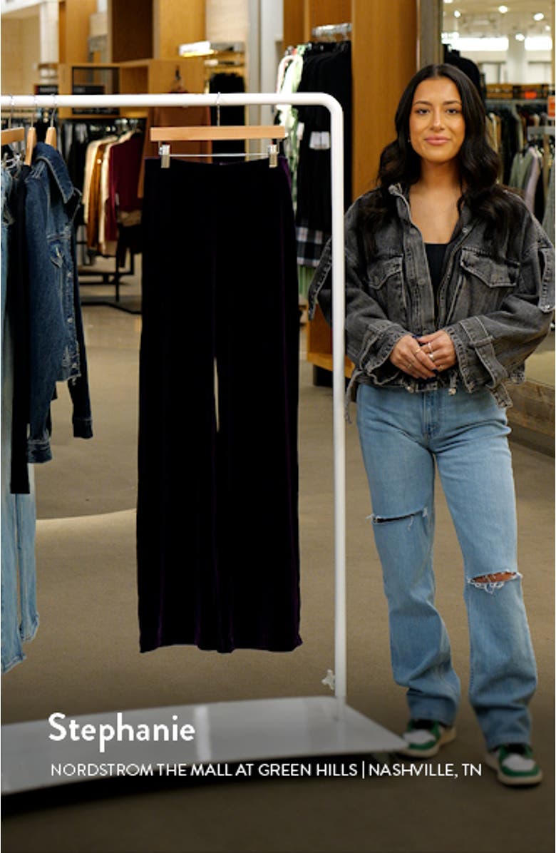 High Waist Velvet Flare Pants, sales video thumbnail