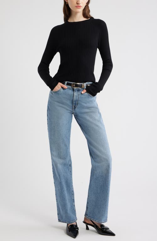 Nordstrom Rib Wool Blend Sweater In Black