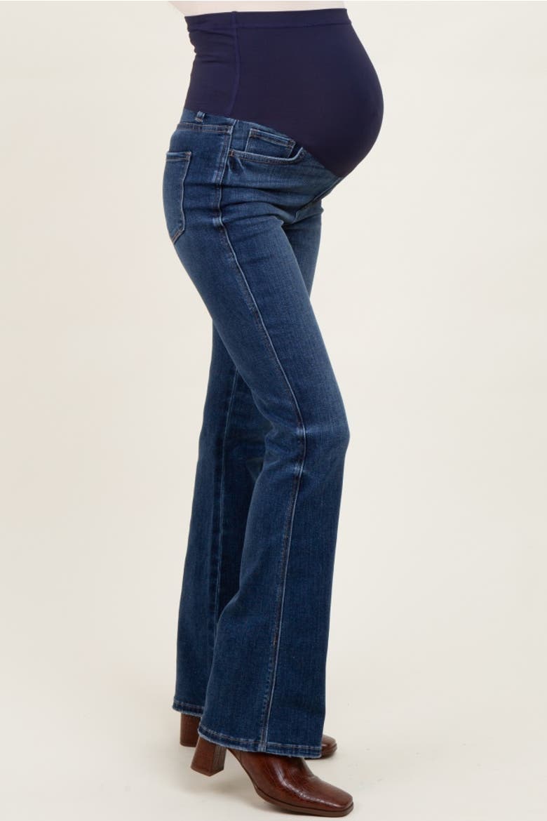 Wash Super High Rise Bootcut Maternity Jeans, Alternate, color, Navy Blue
