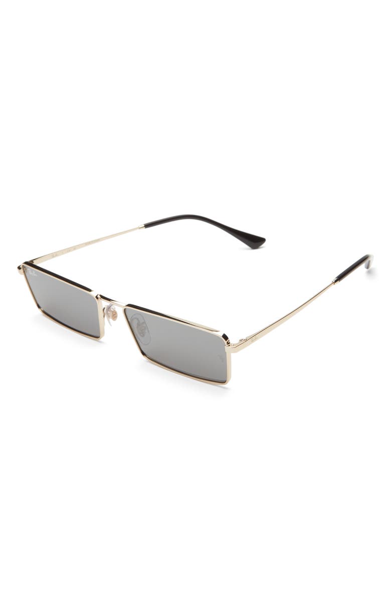 Ray-Ban Emy 59mm Rectangular Sunglasses, Alternate, color, Light Gold