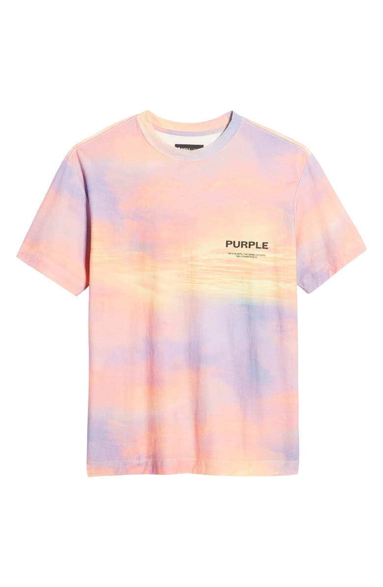 PURPLE BRAND PURPLE Sunset Tie Dye Logo Graphic Tee, Alternate, color, 