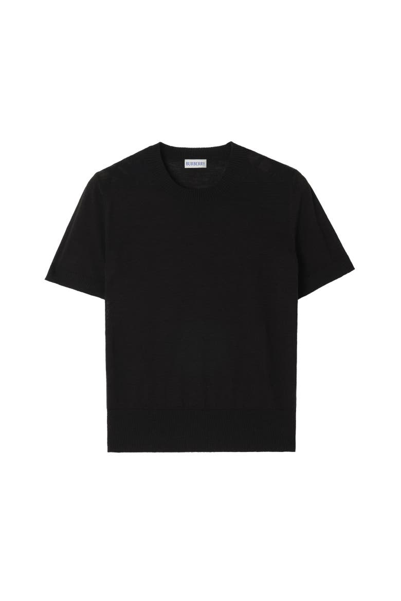Check Panel Wool Silk Top, Alternate, color, Black