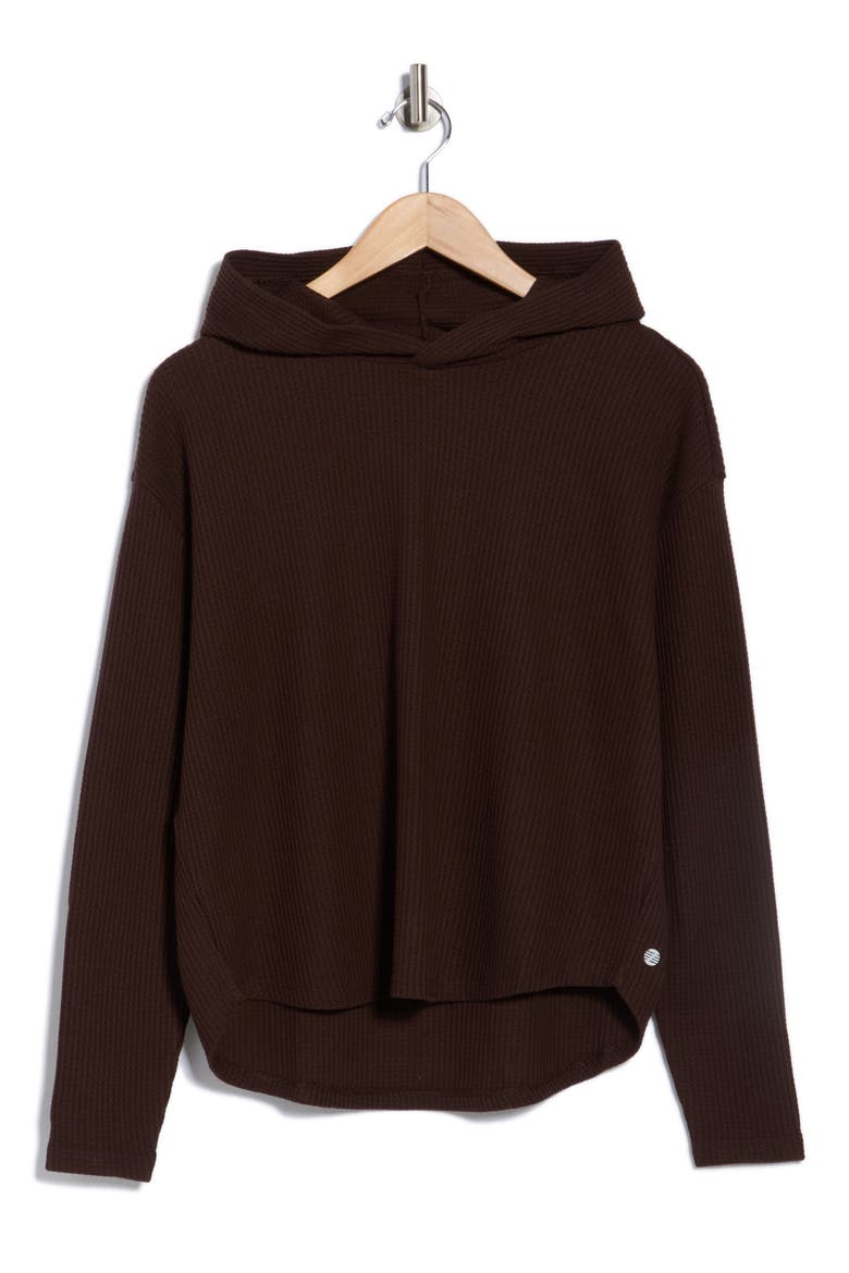 Reset Waffle Stitch Hoodie, Alternate, color, BROWN MOLE