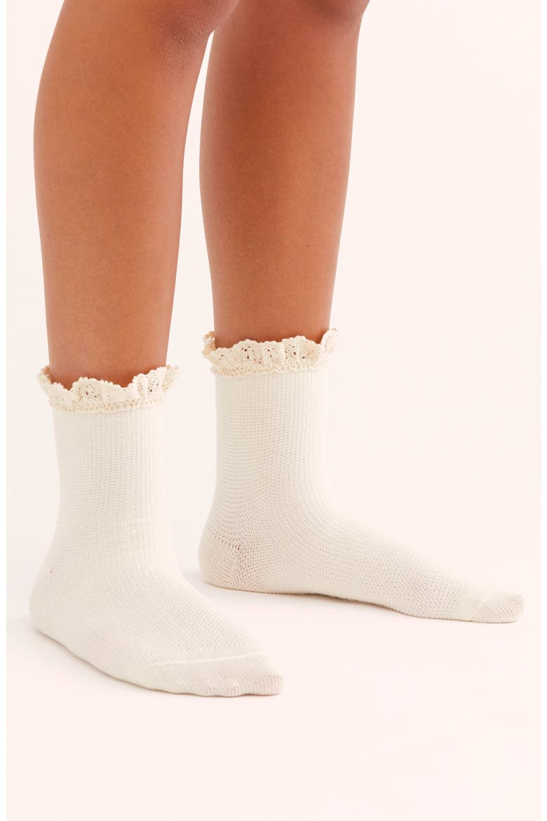 Beloved Waffle Knit Ankle Socks, Main, color, IVORY
