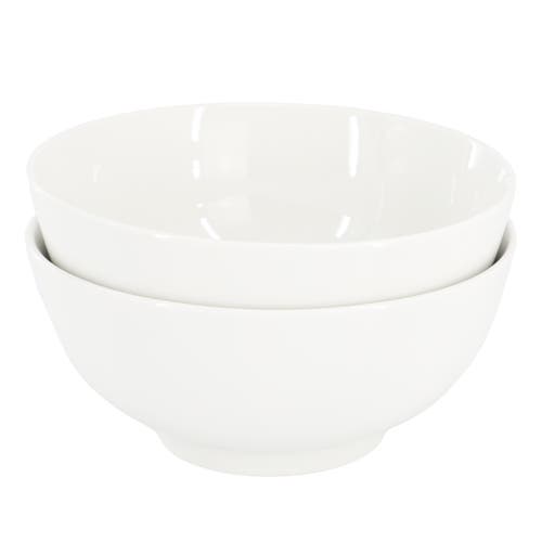 Gibson Home Great Essentials 2 Piece 6.9 Inch Fine Ceramic Noodle Bowl Set In White