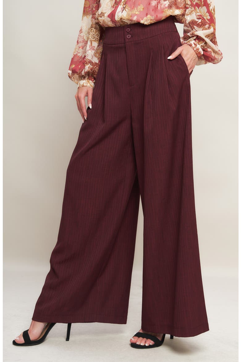 High Waist Wide Leg Pants, Alternate, color, BURGUNDY