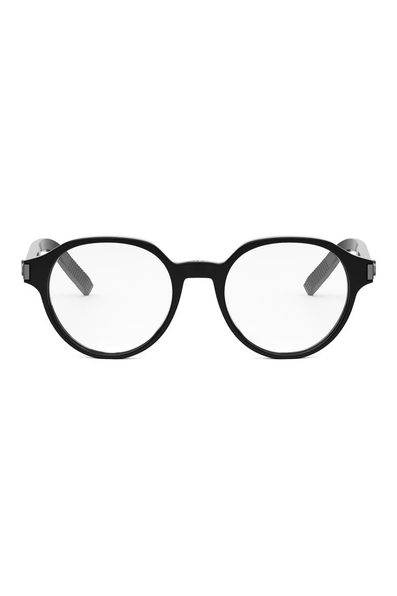 'CD IconO R1I 51mm Geometric Eyeglasses, Main, color, SHINY BLACK