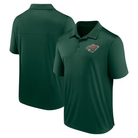 Men's Fanatics Branded  Green Minnesota Wild Left Side Block Polo