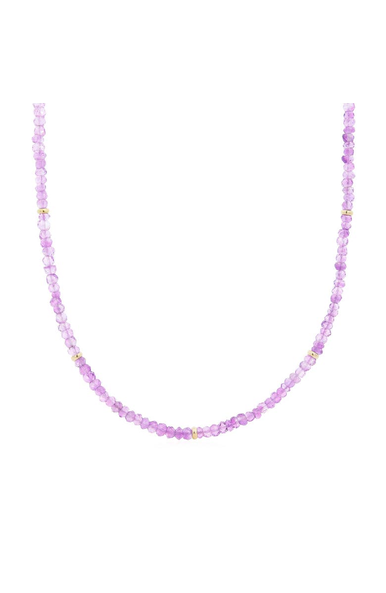 The Lovery Fine Jewelry Pink Amethyst Bead Necklace, Main, color, Pink Amethyst
