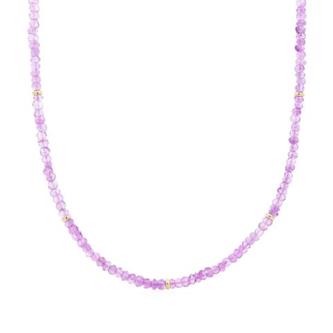 Pink Amethyst Bead Necklace