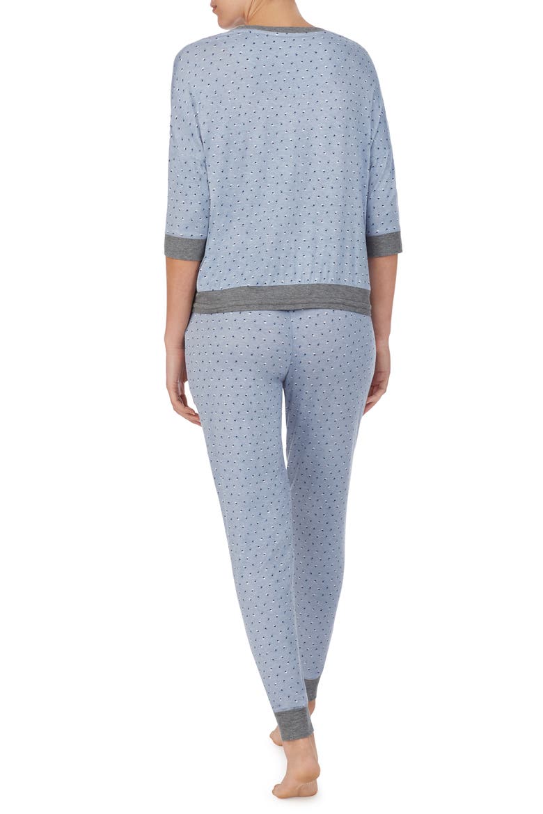 ROOM SERVICE Jersey Pajamas (Nordstrom Exclusive), Alternate, color, BLUE GEO