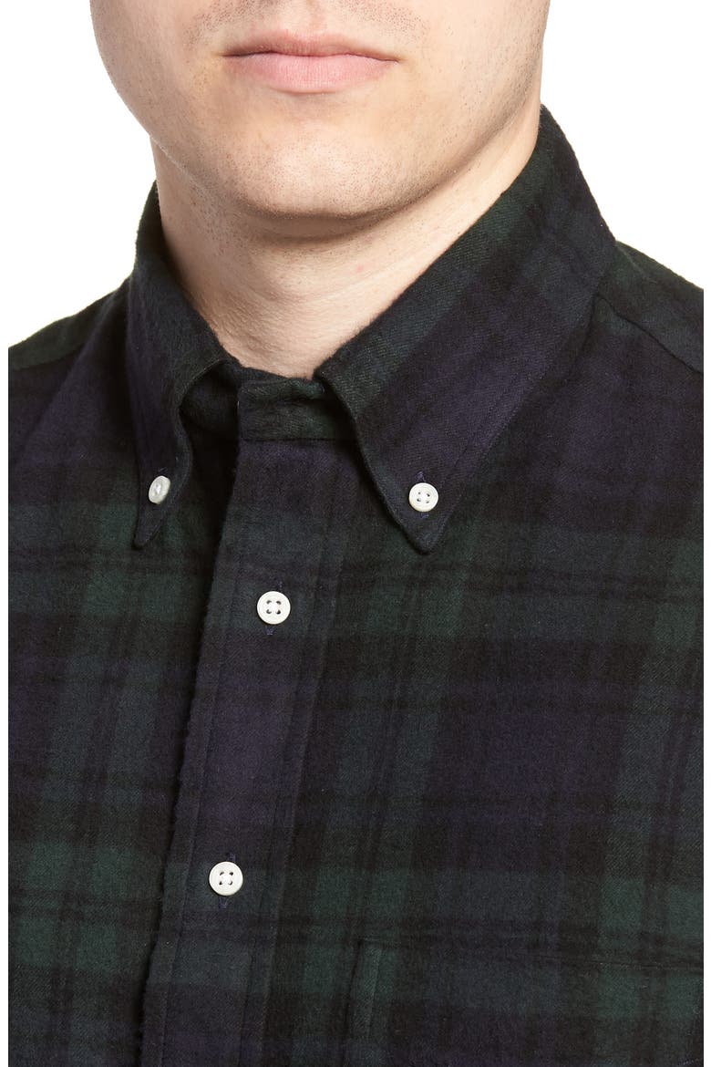 Blackwatch Plaid Flannel Shirt, Alternate, color, MULTI