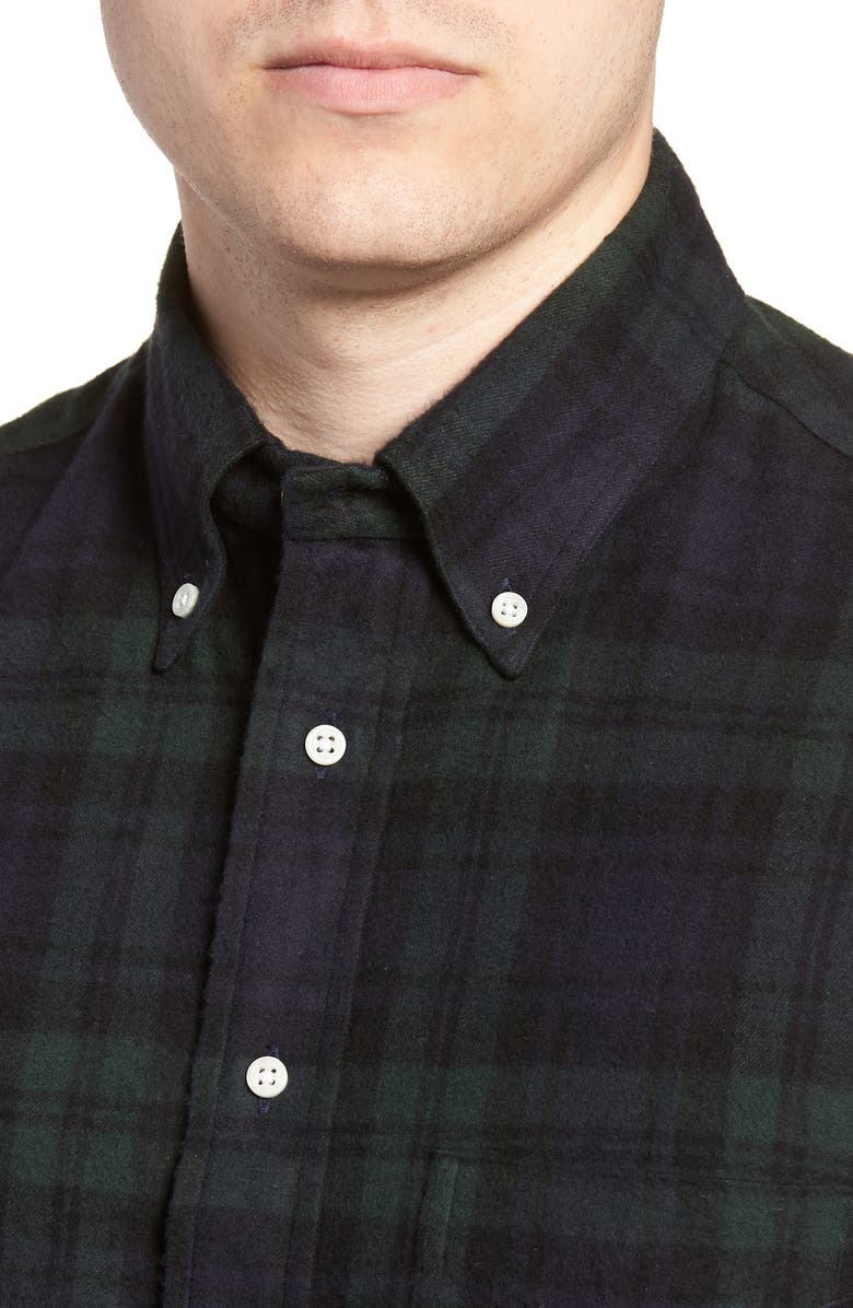 Gitman Blackwatch Plaid Flannel Shirt, Alternate, color, 