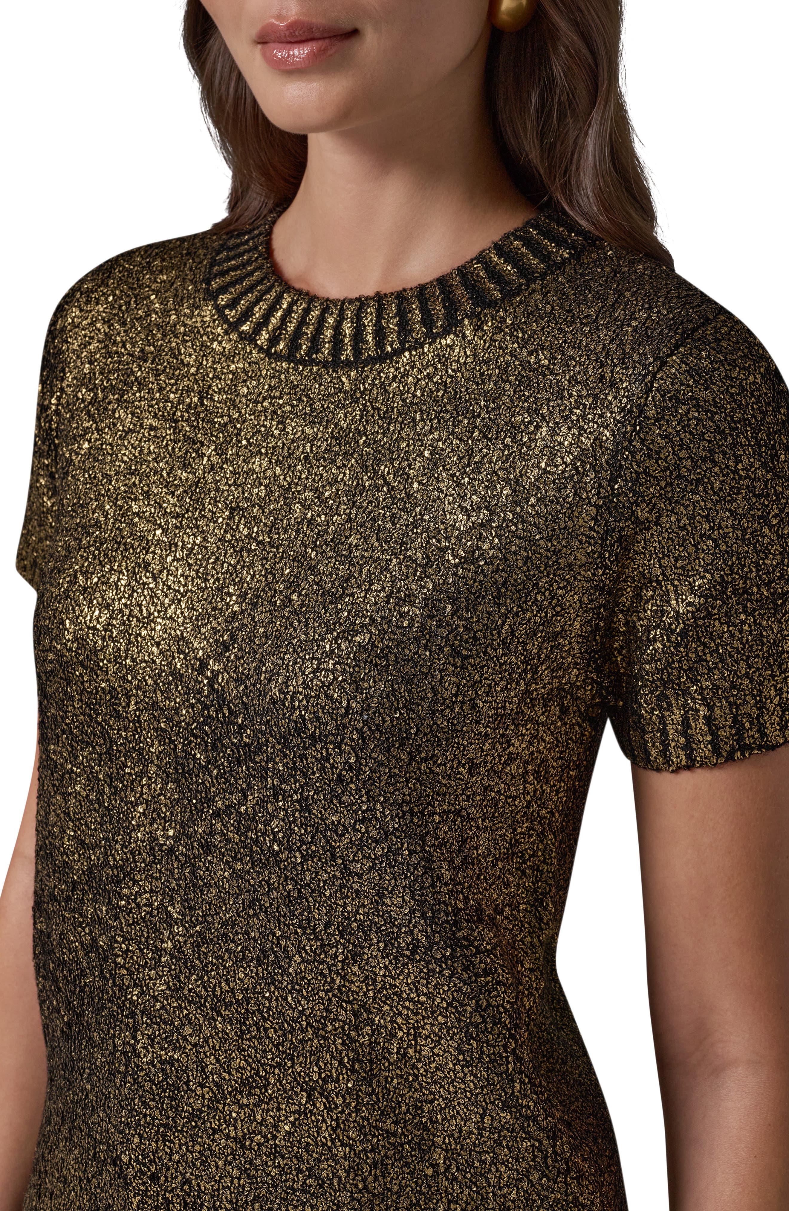 Donna Karan New York Foil Boucle Sweater (Women) | Nordstrom