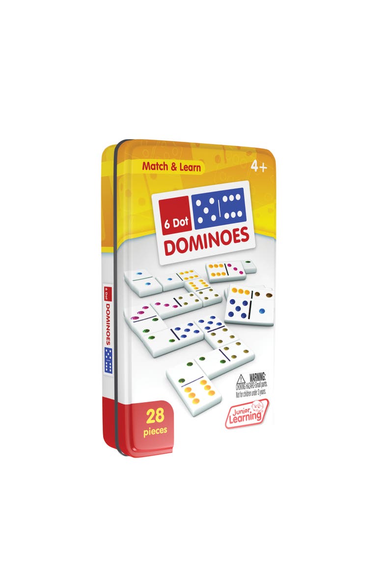 Junior Learning Six Dot Dominoes Educational Action Games, Alternate, color, 