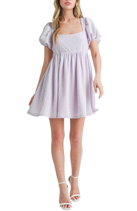 Puff Sleeve Tie Back Babydoll Minidress