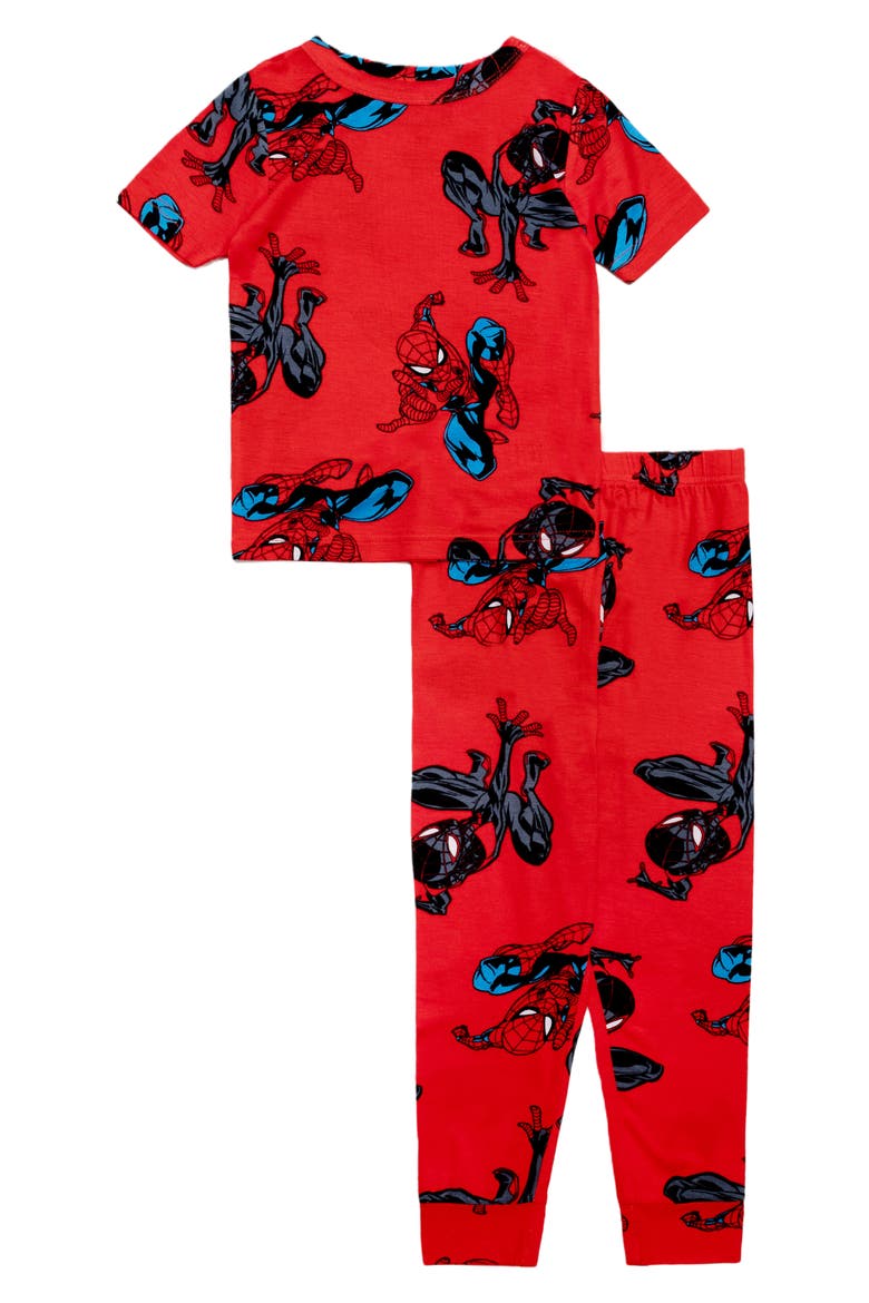 Spider-Man Short Sleeve Two-Piece Pajamas, Main, color, RED