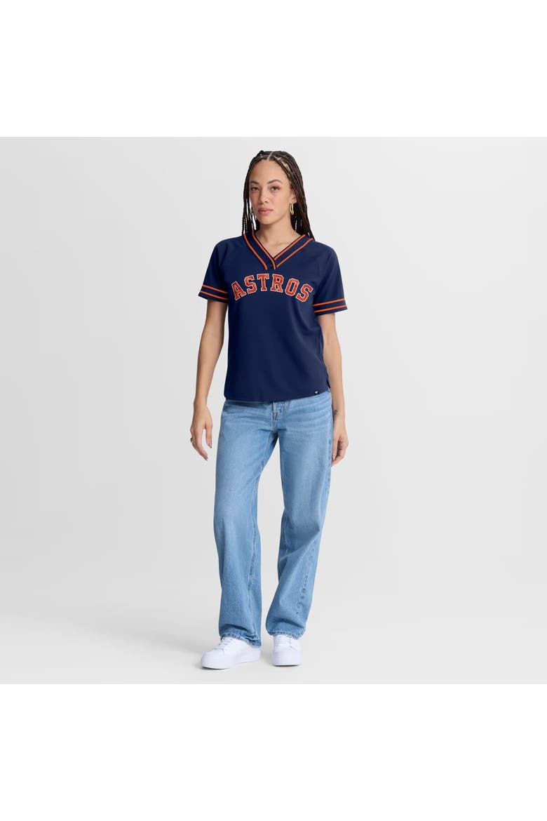 Women's Fanatics Navy Houston Astros Diva Race Ahead Raglan V-Neck T-Shirt, Alternate, color, Navy