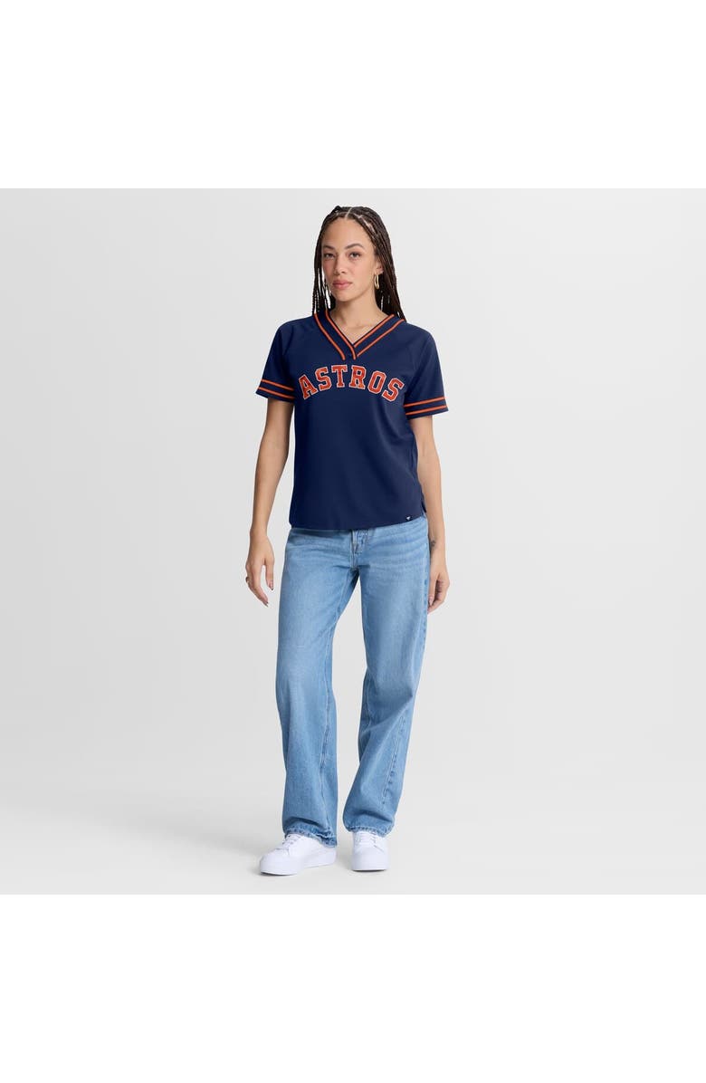 FANATICS Women's Fanatics Navy Houston Astros Diva Race Ahead Raglan V-Neck T-Shirt, Alternate, color, Navy