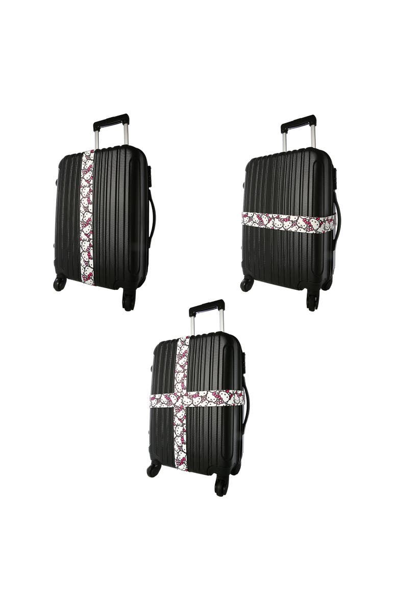 Luggage Strap, 2-Piece Set, Alternate, color, White, Pink