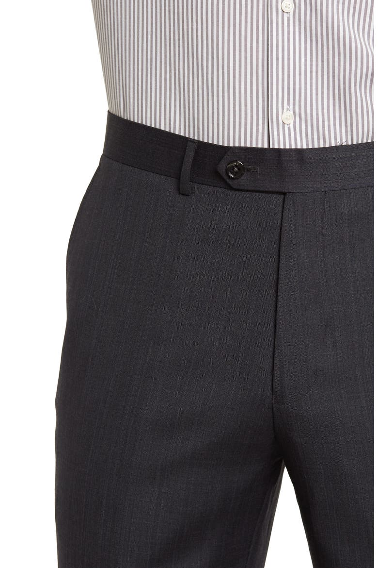 Tufo Solid Notch Collar Two Button Modern Fit Suit, Alternate, color, DARK GREY