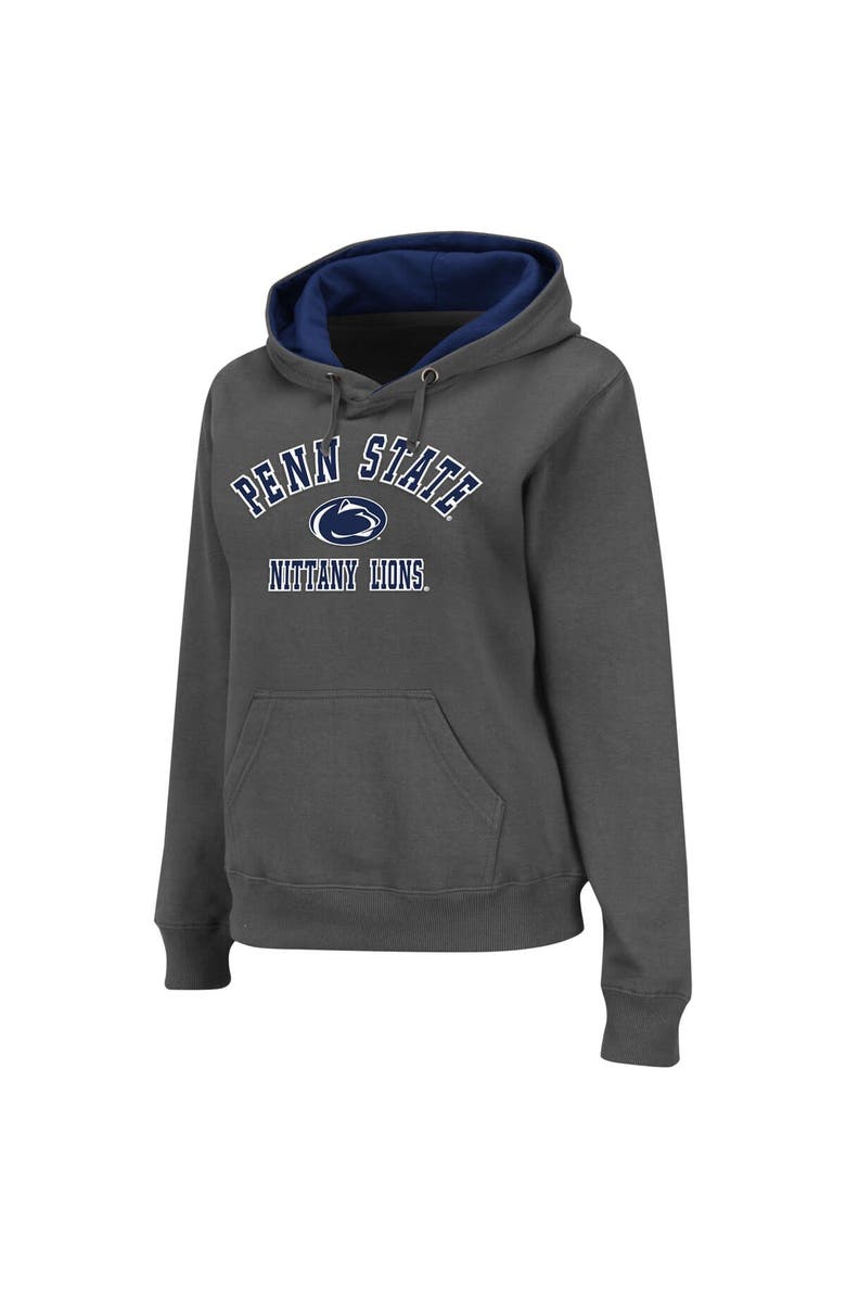STADIUM ATHLETIC Women's Charcoal Penn State Nittany Lions Arch & Logo 2 Pullover Hoodie, Alternate, color,