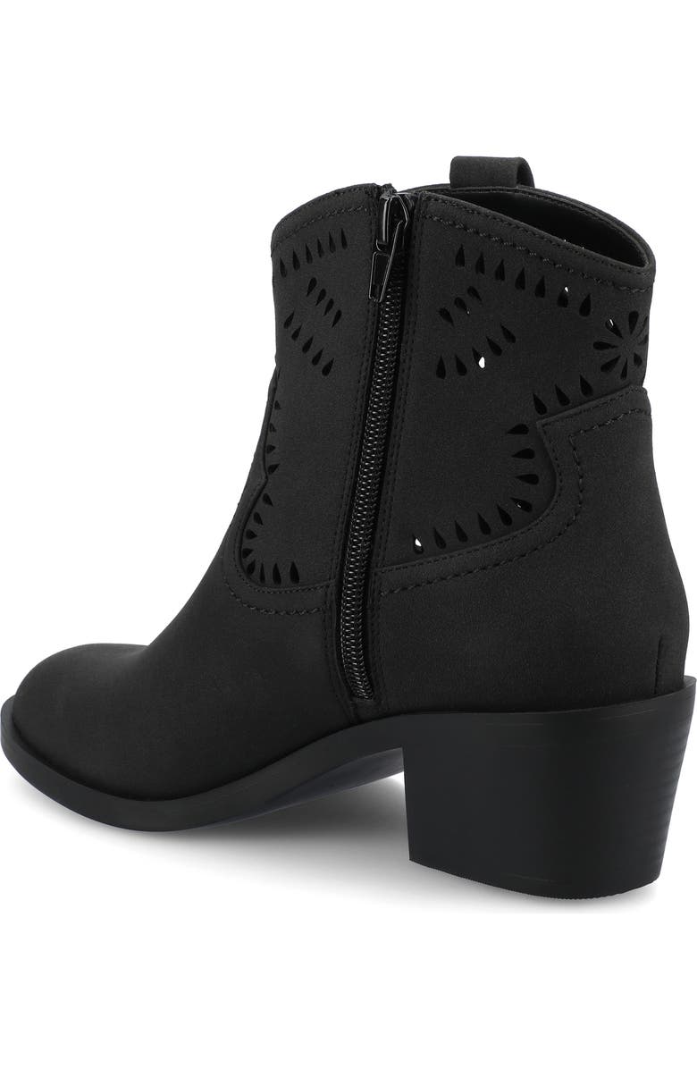 Journee Collection Eyelet Block Heel Bootie, Alternate, color, Black