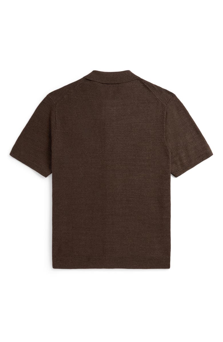Polo Ralph Lauren Cotton and Linen Short Sleeve Cardigan, Alternate, color, Nutmeg Brown Heather