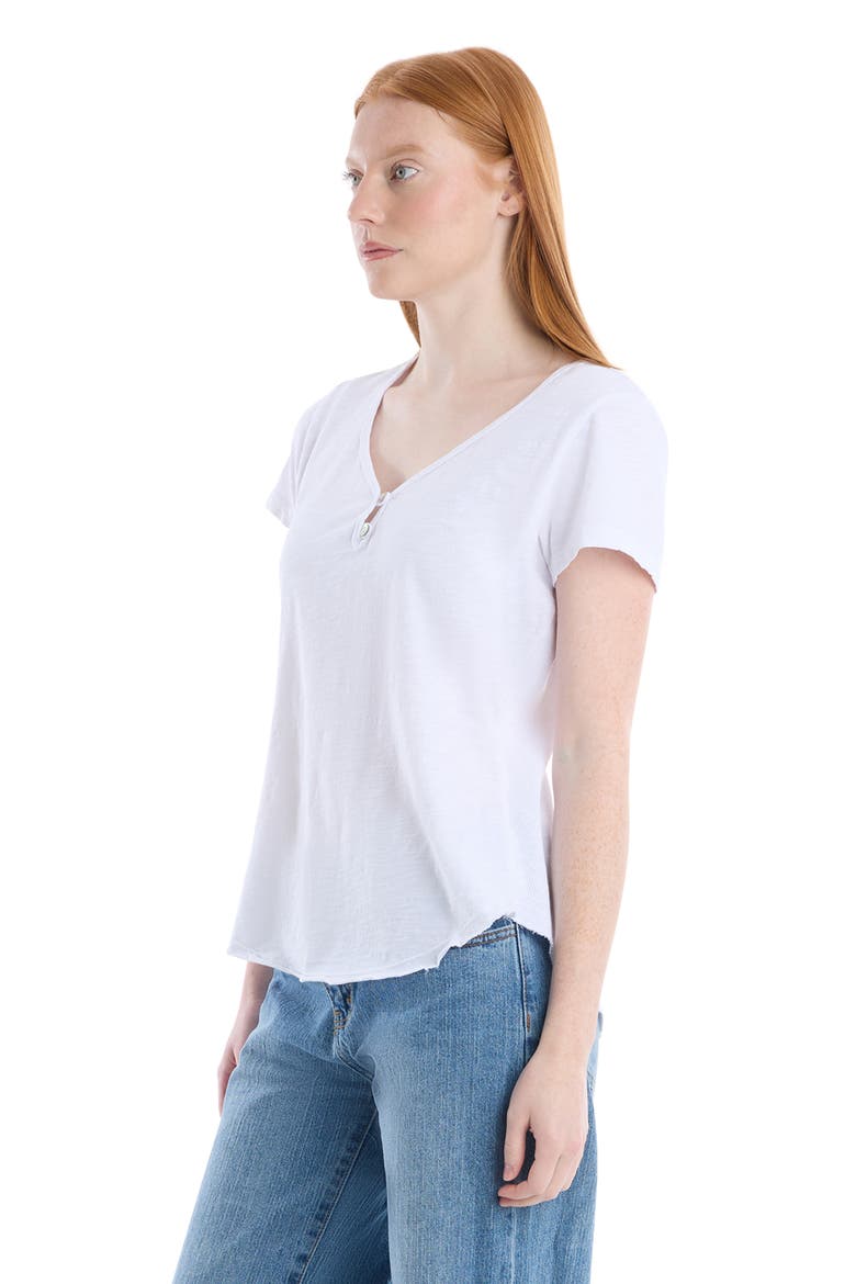 V-Neck Henley Short Sleeve Tee, Alternate, color, White