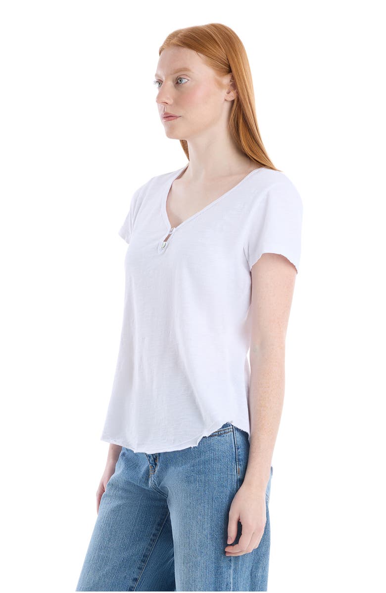 Wilt V-Neck Henley Short Sleeve Tee, Alternate, color, White