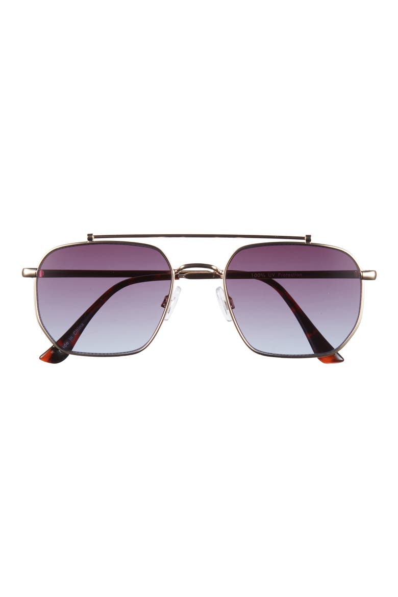 Gradient Aviator Sunglasses, Main, color, GOLD- SMOKE