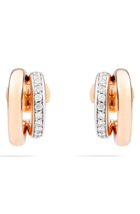 Iconica Diamond Double Huggie Hoop Earrings