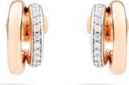 Pomellato Iconica Diamond Double Huggie Hoop Earrings