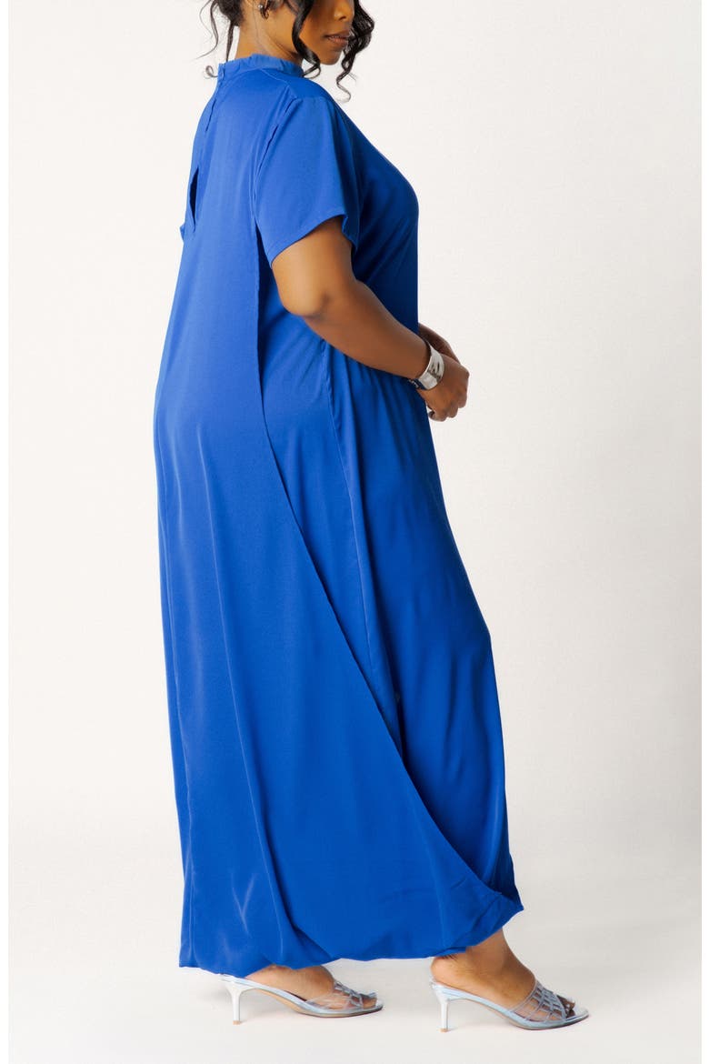 High Neck Draped Maxi Dress, Alternate, color, ROYAL BLUE