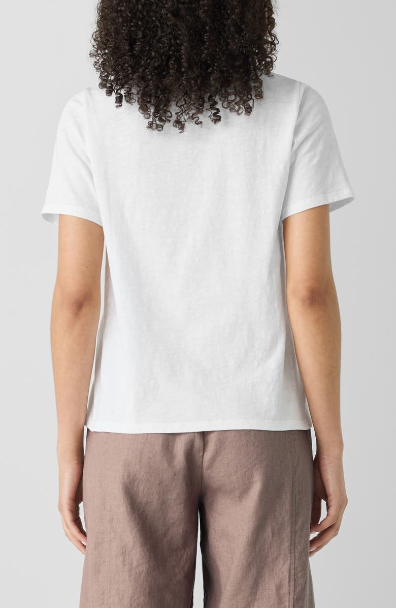 Eileen Fisher Crewneck Pocket Organic Cotton T-Shirt, Alternate, color, White