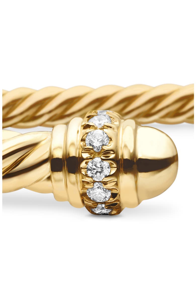 Cablespira® 18K Yellow Gold & Pavè Diamond Bracelet, 3mm, Alternate, color, GOLD/ DIAMOND