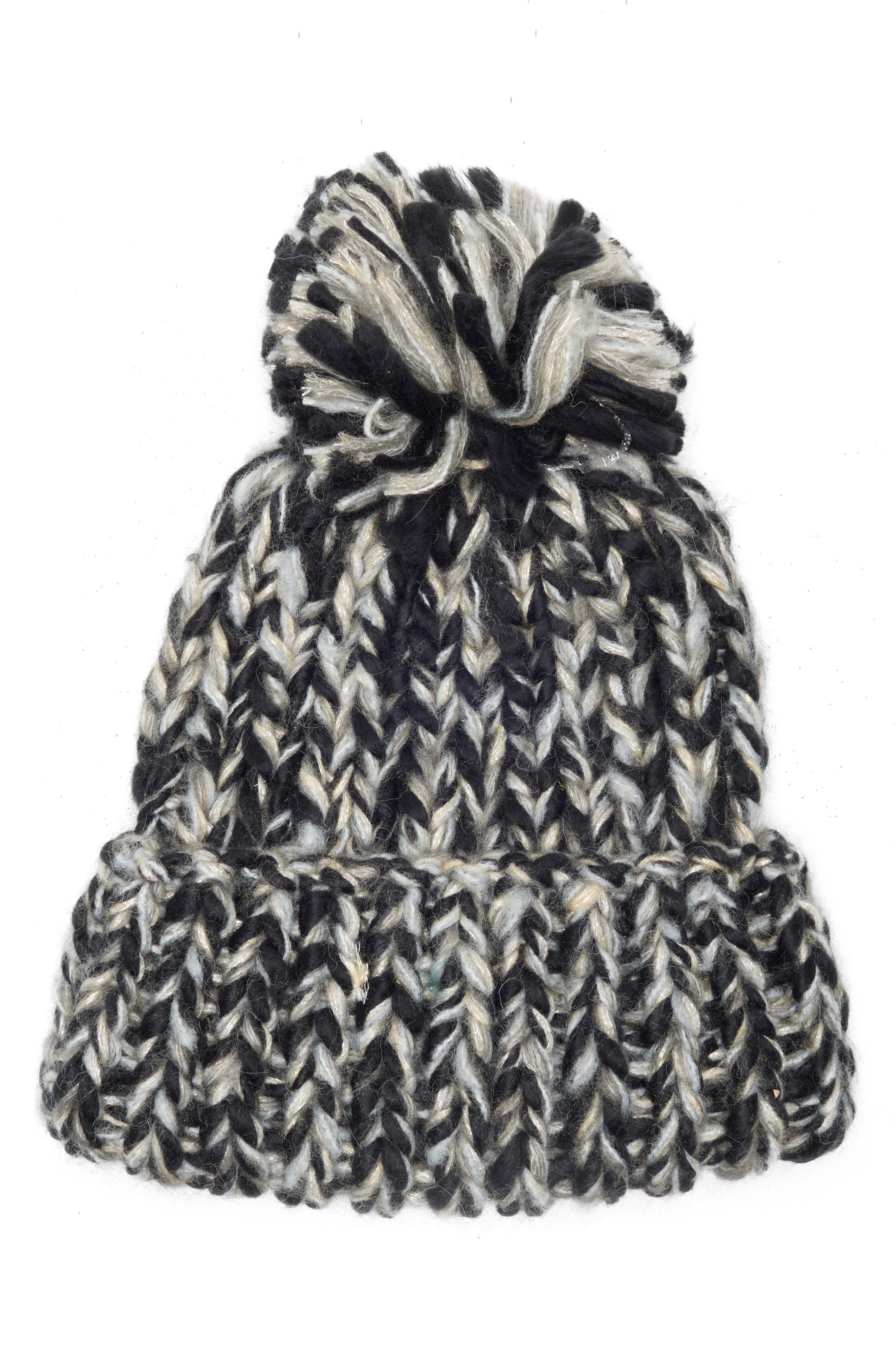 Vince Camuto Chunky Metallic Pom Knit Beanie