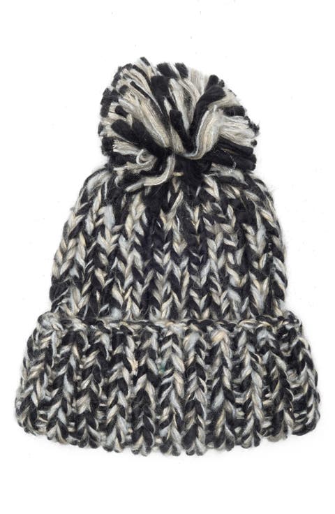 Chunky Metallic Pom Knit Beanie