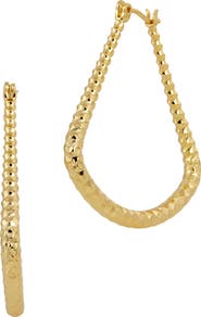 SAVVY CIE JEWELS Diamond Cut Geometric Hoop Earrings